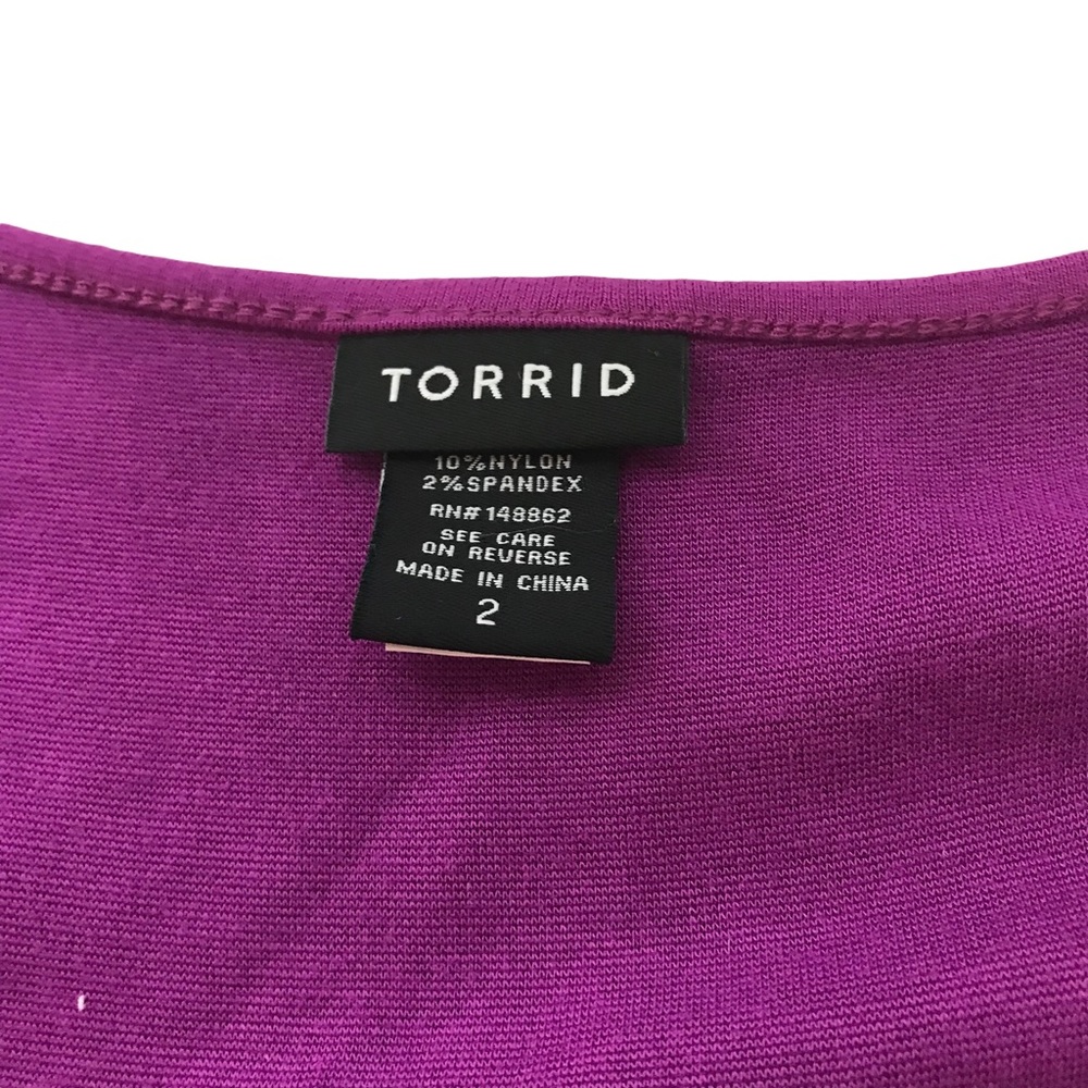Torrid Purple Sleeveless Fit &Flare Plus Sz Top Sz2 (2x) - Picture 5 of 5